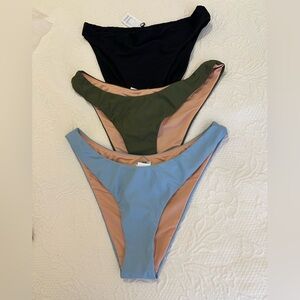 J.Crew bottom bikini in size Small. 3 pcs. Green, blue and black colors